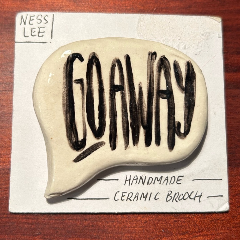 Handmade ceramic brooch by artist Ness Lee